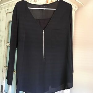 Black zipper blouse - XL